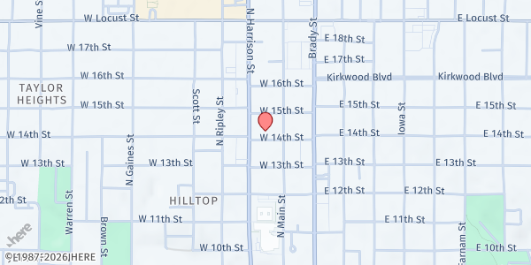 Map showing Together Making a Better Community at 222 West 14th St, Davenport, IA