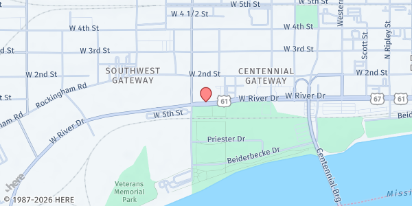 Map showing VTGA Food Pantry at 2363 W. 3rd Street, Davenport, IA
