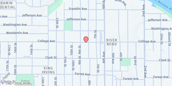 Map showing CFUM - Children & Family Urban Movement at 1548 8th St, Des Moines, IA