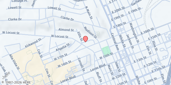 Map showing Dubuque Area Labor Harvest Food Pantry at 423 W Locust Street, Dubuque, IA
