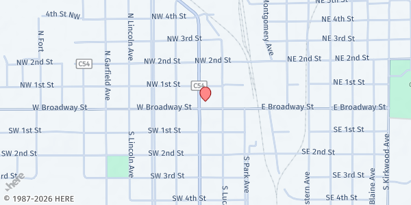 Map showing UDMO - Wright County Food Pantry at 221 W Broadway, Eagle Grove, IA