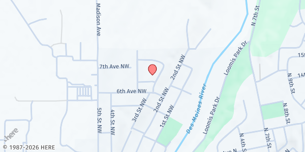 Map showing Athletics for Education and Success at 712 3rd ST NW, Fort Dodge, IA