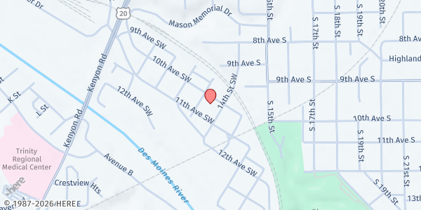 Map showing Calvary Memorial Church of God in Christ at 1315 10th Ave SW, Fort Dodge, IA