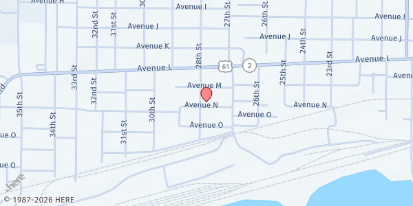 Map showing Emma Cornelis Hospitality House at 2733 Ave. N., Fort Madison, IA