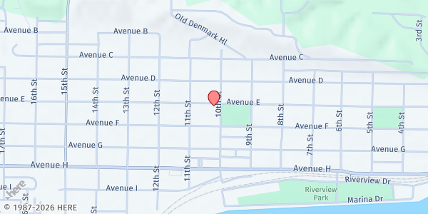 Map showing St. John's United Church at 501 10th St, Ft. Madison, IA