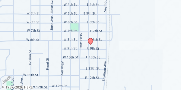 Map showing Garner Mobile Pantry at 855 Maben Ave, Garner, IA