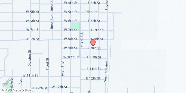 Map showing Mobile Pantry - Hancock County - Garner at 885 Maben, Garner, IA