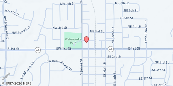 Map showing Grimes Storehouse at 112 NE Ewing St Suite B, Grimes, IA