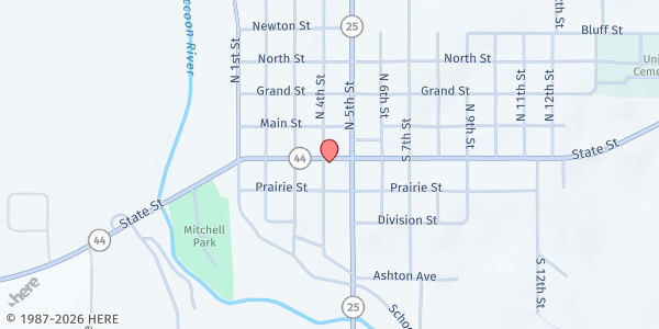 Map showing New Opportunities Inc. - Guthrie at 400 State St., Guthrie Center, IA