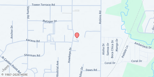 Map showing HACAP Food Reservoir at 1515 Hawkeye Dr, Hiawatha, IA