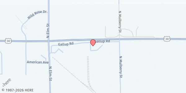 Map showing North Side Assembly of God at 303 Gallup Rd E Hwy 30, Jefferson, IA