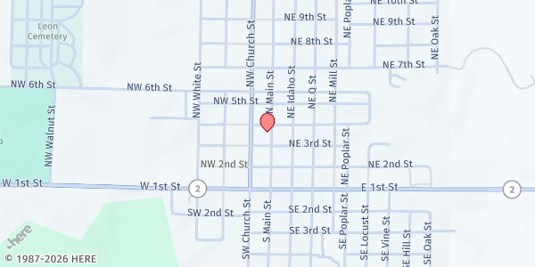 Map showing SCICAP- Decatur County Outreach at 306 N. Main St., Leon, IA