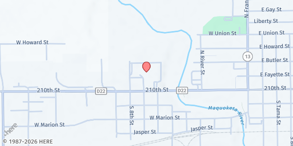 Map showing Delaware Co. Fairgrounds at Delaware Co. Fairgrounds, Manchester, IA