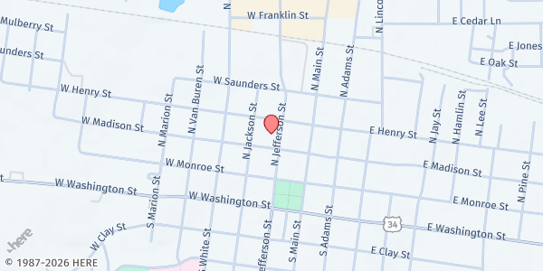 Map showing Fellowship Cup at 203 N Jefferson, Mt. Pleasant, IA