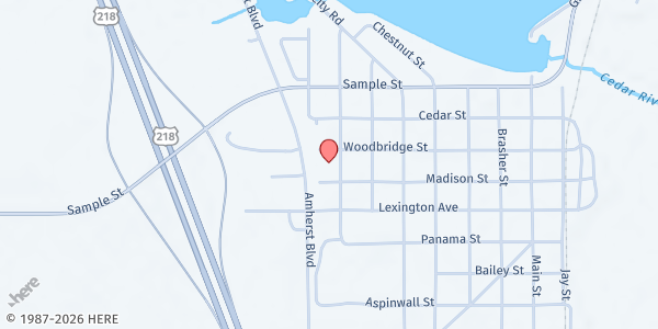 Map showing Mobile Pantry - Nashua at 300 Merril St, Nashua, IA