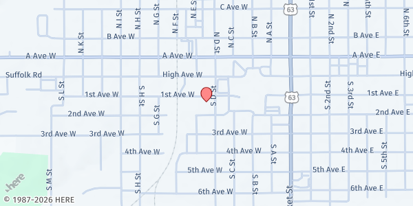 Map showing Ecumenical Cupboard Oskaloosa at 205 South D St, Oskaloosa, IA