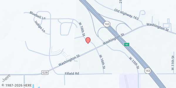 Map showing Pella Community Food Shelf at 1111 W 16th St, Pella, IA