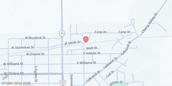 Map showing Postville Community Support at 235 N Maple St., Postville, IA