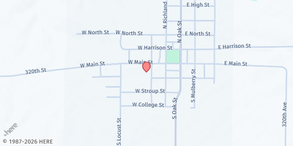 Map showing PMA Food Pantry at 103 S. Walnut St., Richland, IA