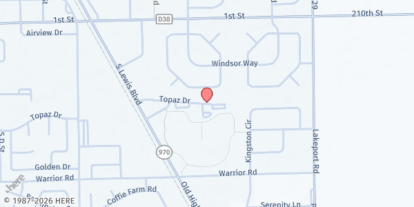 Map showing Helping Hands Food Pantry at 905 E Topaz Dr, Sergeant Bluff, IA