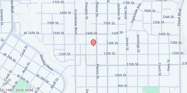 Map showing Midtown Family Community Center - Mobile Food Pantry at 1221 Pierce St, Sioux City, IA