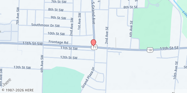 Map showing Outreach Spencer at 1019 S Grand Ave #4, Spencer, IA