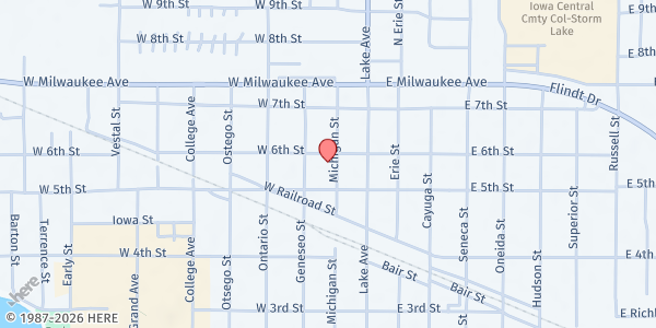 Map showing UDMO - Buena Vista County at 620 Michigan St, Storm Lake, IA