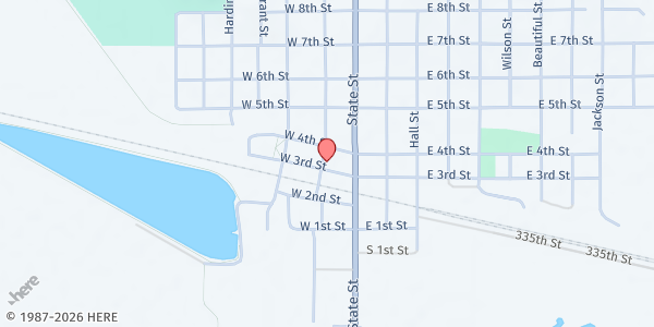 Map showing South Tama County Food Pantry at 137 W. 3rd St., Tama, IA