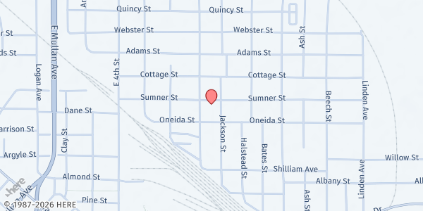 Map showing Antioch Baptist Church at 426 Summer St., Waterloo, IA