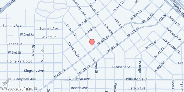 Map showing First Baptist Church Waterloo at 434 Baltimore St, Waterloo, IA