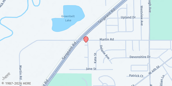 Map showing Resurrection Missionary Church at 738 April St., Waterloo, IA