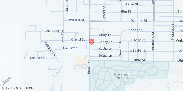 Map showing Trinity Lutheran Church Food Pantry at 1229 Kathy Lane, Webster City, IA