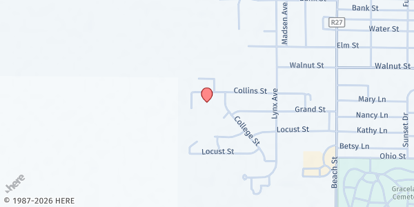 Map showing UDMO - Hamilton County Food Pantry at 1610 Collins Street, Webster City, IA