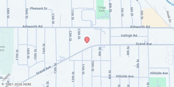 Map showing Around Town Mobile Pantry at 1005 Grand Avenue, West Des Moines, IA