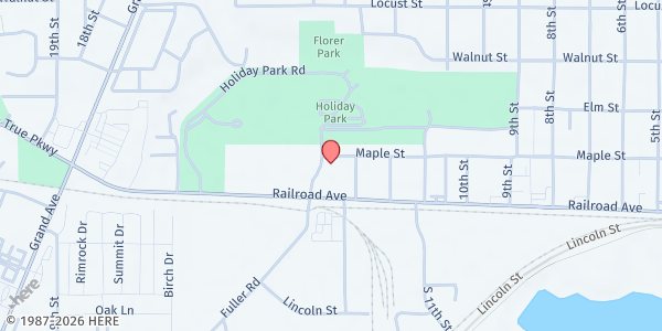 Map showing Eddie Davis Community Center at 1312 Maple St, West Des Moines, IA