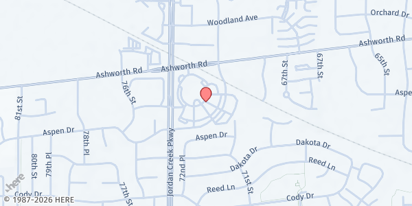 Map showing Lutheran Church of Hope - West Des Moines at 925 Jordan Creek Pkwy, West Des Moines, IA