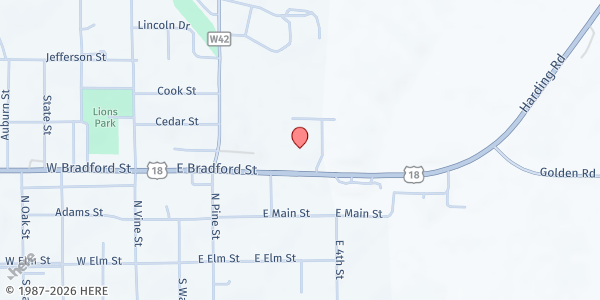 Map showing Open Hands Pantry at 301 Hansen Blvd, West Union, IA