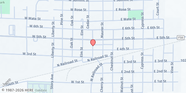 Map showing Durant/Wilton Food Pantry at 408 Cedar St, Wilton, IA