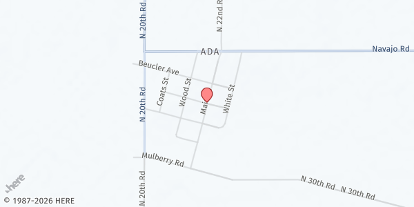 Map showing Ada Community Building at Community Bldg-Main St, Ada, KS