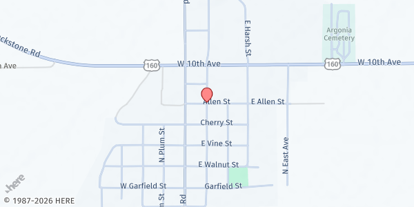 Map showing Argonia Food Pantry at , Argonia, KS