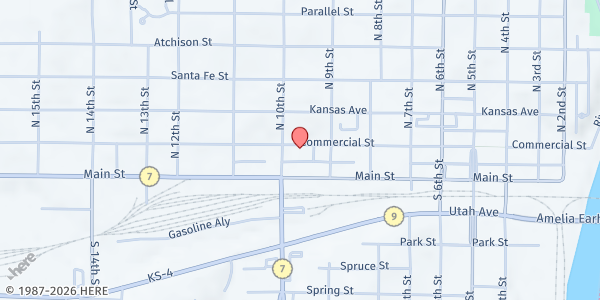 Map showing Salvation Army Food Pantry at 926 Commercial Street, Atchison, KS