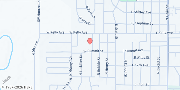 Map showing Augusta Community Caring Center at 1301 Helen St, Augusta, KS