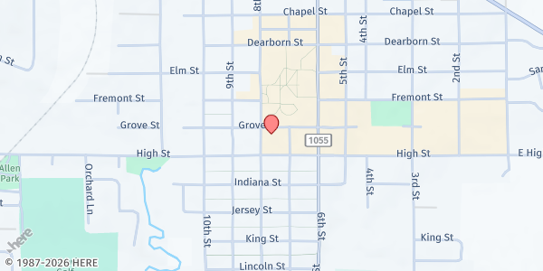 Map showing Baldwin Community Food Pantry at 704 Eighth St, Baldwin City, KS