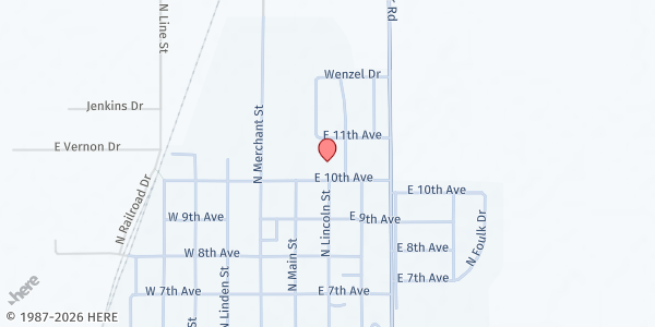 Map showing Belle Plaine Ministerial Alliance Food Bank at 124 E. 10th Ave., Belle Plaine, KS