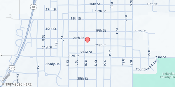 Map showing Republic County Food Bank at 2013 M St, Belleville, KS