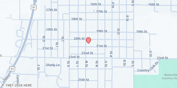 Map showing Republic County Food Bank & Job Bank - Food Distribution Center at 2013 M St, Belleville, KS