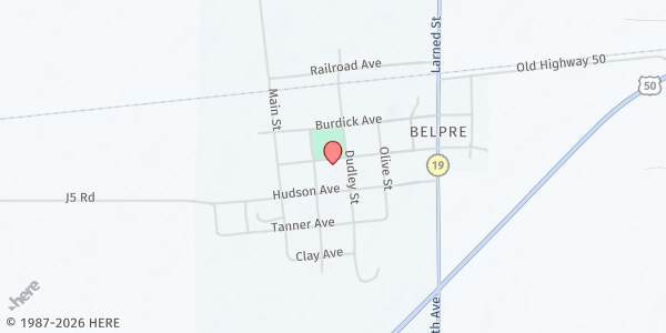 Map showing Henry Laird Library at 405 Wheeler, Belpre, KS