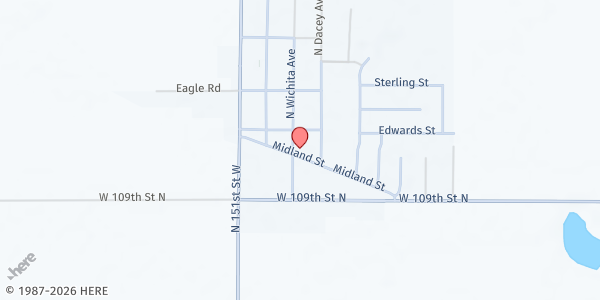 Map showing Bentley Eagle Senior Center at 150 S Wichita, Bentley, KS