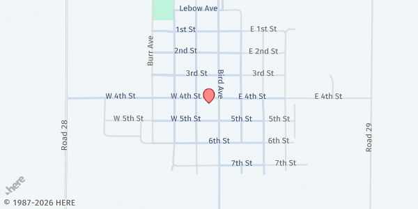 Map showing Bird City Century II Dev Foundation at 107 W Bressler, Bird City, KS