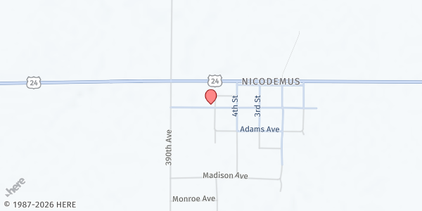 Map showing Nicodemus Township - Community Room at 510 Washington Avenue, Bogue, KS